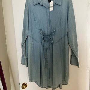 FASHION 2 Figure - NWT Corset Style Jean Shirtdress Size: 1 (16-18)